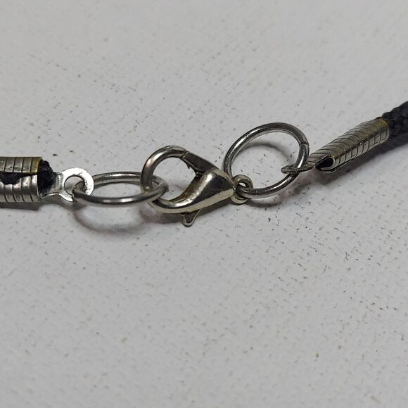 Necklace silver spoon handle beads on cord 20" - Picture 5 of 6